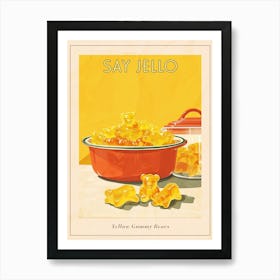 Retro Yellow Gummy Bears Vintage Cookbook Inspired 1 Poster Art Print