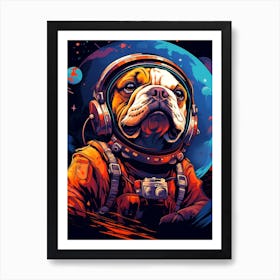 Bulldog Astronaut Art Print