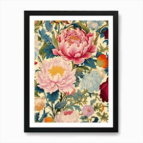 Peonies Wallpaper 3 Art Print