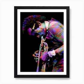 Miles Davis American Jazz Musician in My Colorful Illustration Art Print