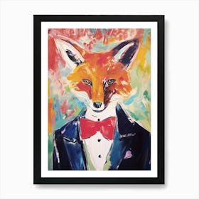 Fox In A Suit Painting Art Print