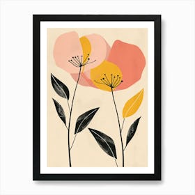 Guatemala City Flower Market Boho Minimalist Style Art Print