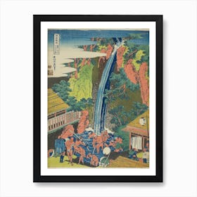 A Journey To The Waterfalls In All The Provinces Pilgrims At Roben Waterfallince, Katsushika Hokusai, Art Print