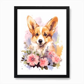 Cute Corgi Watercolor Painting 2 Art Print