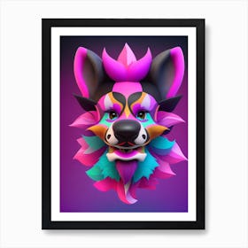 3d Wolf Head 2 Art Print