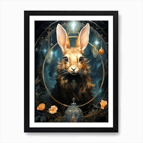 Rabbit In A Clock Art Print