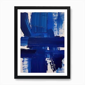 Blue Brush Strokes Abstract 5 Art Print