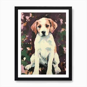 A Saint Bernard Dog Painting, Impressionist 4 Art Print