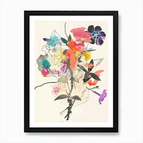 Phlox 4 Collage Flower Bouquet Art Print