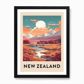 Vintage Travel Poster New Zealand 5 Art Print