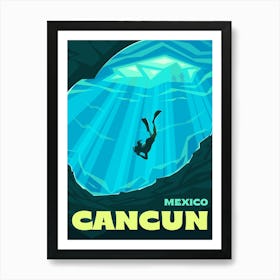 Cancun Mexico travel poster Art Print