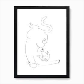 My Cat line art Art Print