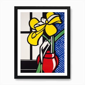 Sweet Pea Flower Still Life  4 Pop Art Style Art Print