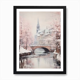 Dreamy Winter Painting Strasbourg France 2 Art Print