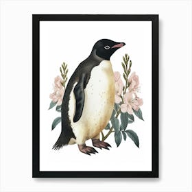 Adlie Penguin Cooper Bay Vintage Botanical Painting 2 Art Print