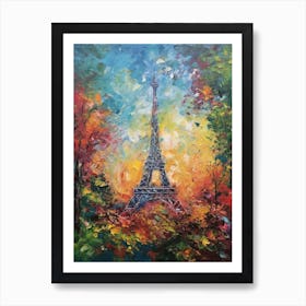 Eiffel Tower Paris France Monet Style 8 Art Print