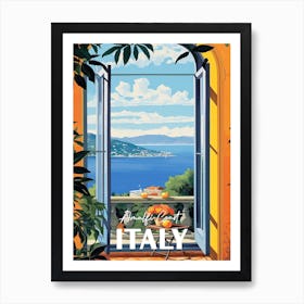 Italy Amalfi Coast Window Travel Poster 2 Art Print