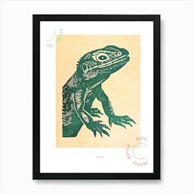 Iguana Bold Block 9 Poster Art Print