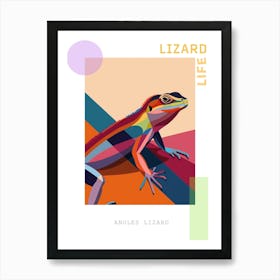Anoles Lizard Abstract Modern Illustration 3 Poster Art Print