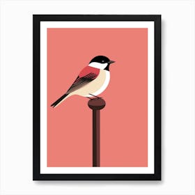 Minimalist Carolina Chickadee 1 Illustration Art Print