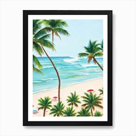 Fort Lauderdale Beach, Florida Contemporary Illustration 1  Art Print