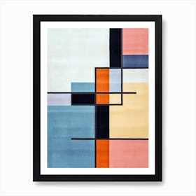 Quantum Quilt: Abstract Mid-Century Patchwork Art Print