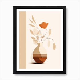 Abstract Floral Arrangement In A Vase Art Print