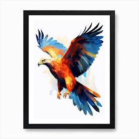 Colourful Geometric Bird Red Tailed Hawk 3 Art Print