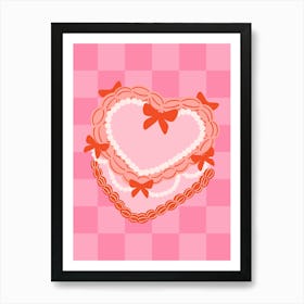 Coquette Heart Cake Art Print