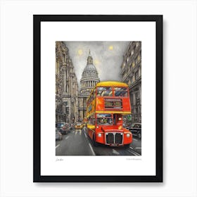 London United Kingdom Drawing Pencil Style 1 Travel Poster Art Print