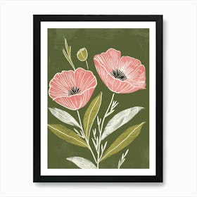 Pink & Green Everlasting Flower 2 Art Print