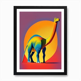 Brontosaurus Primary Colours Dinosaur Art Print