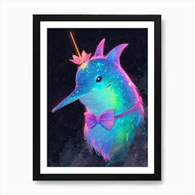 Unicorn Dolphin Art Print