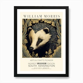 William Morris Print Exhibition Poster Badger Art Print Art Print