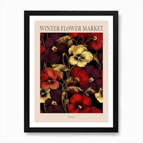 Viola Winter Flower Market Poster Art Print