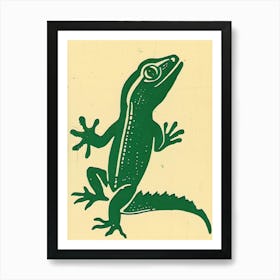 Green Crested Gecko Bold Block 1 Art Print