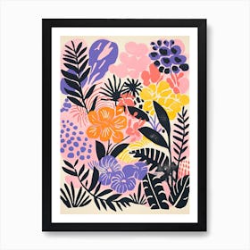 Colourful Botanical Risograph Style 36 Art Print
