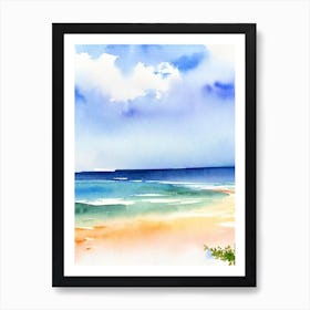 Spiaggia Del Principe, Sardinia, Italy Watercolour Art Print