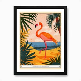 Greater Flamingo Camargue Provence France Tropical Illustration 3 Poster Art Print