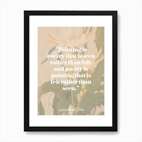 Artist Quote Leonardo Da Vinci Art Print