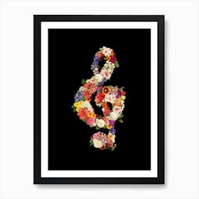 Flower Music Heart Art Print