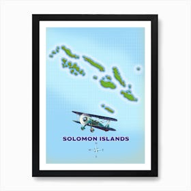 Solomon Islands Travel map Art Print