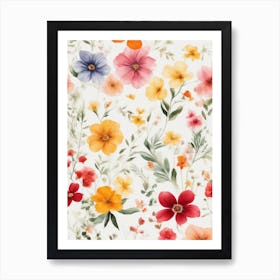 Watercolor Flowers 4 Art Print