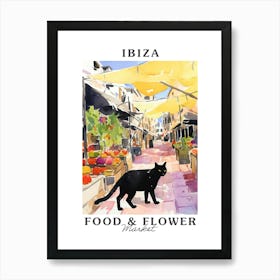 Food Market With Cats In Ibiza 3 Poster Art Print