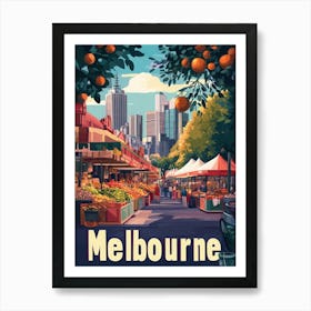 Aihrgdesign A 1970s Inspired Travel Poster For Melbourne Art Print