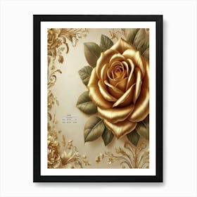 Gold Rose 1 Art Print