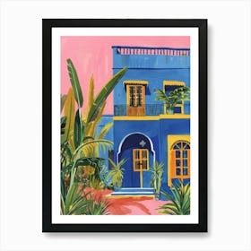 Blue House In Morocco 4 Art Print