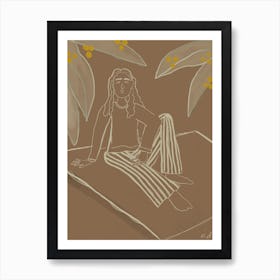 Forrest Picnic In Beige Art Print