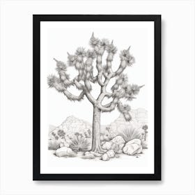  Detailed Drawing Of A Joshua Tree In The Style Of Jam 3 Art Print