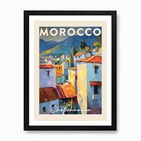 Chefchaouen Morocco 1 Fauvist Painting  Travel Poster Art Print